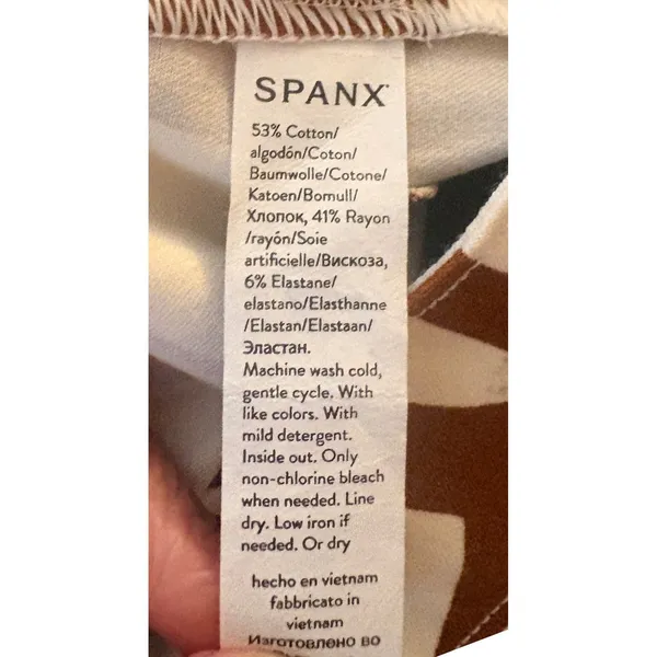 Spanx On the Go‎ Polished Ankle Pockets Pants XS Clay Zebra Stripe Excellent - Image 6