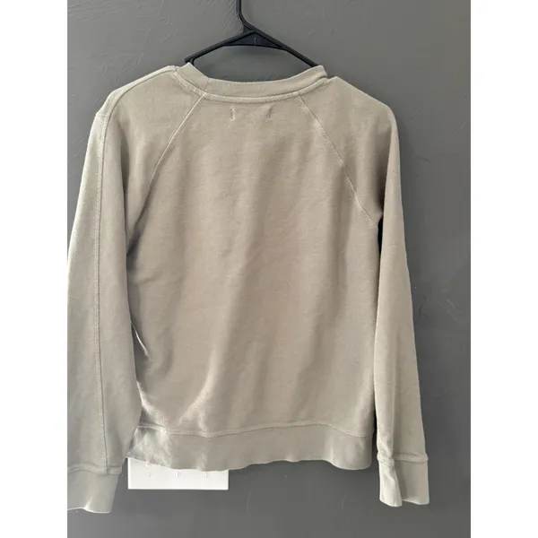 Everlane Women Sage Green‎ Ribbed Cotton Crewneck Sweatshirt Size M Casual - Image 5