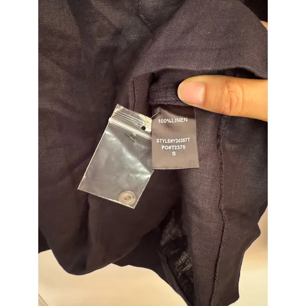 NWOT Tuckernuck x India Hicks 100% Linen Popover Tunic in Black Size Small - Image 5