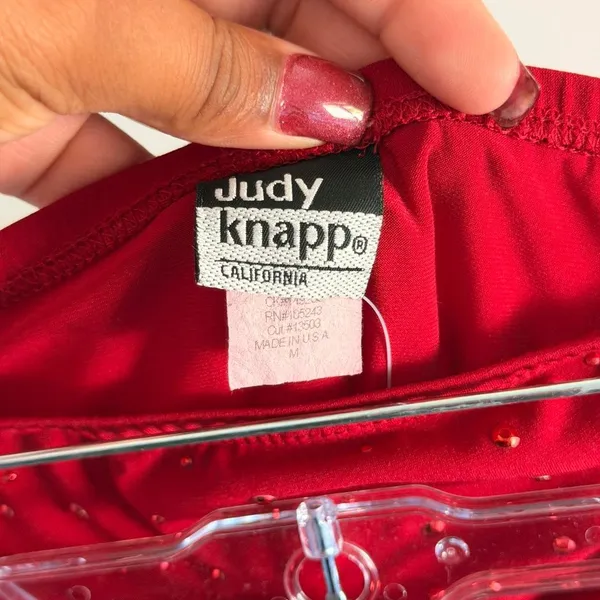 Y2k Red Judy Knapp California Bedazzled Tube Top - Image 6
