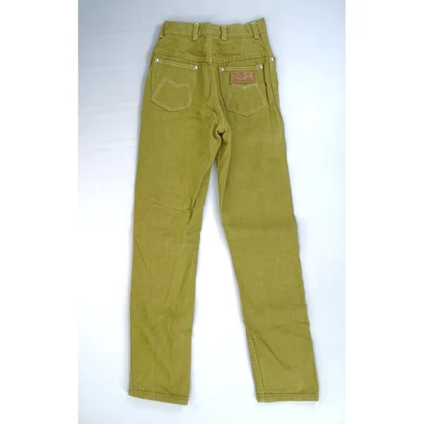 Maverick‎ Jeans Womens 7/8 Slim Mustard Yellow Vintage 70s High Waist USA Retro - Image 3