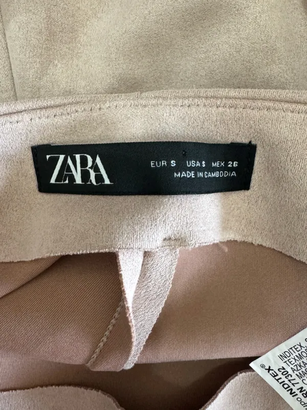 Zara Faux Suede Wrap Mini Skort Tortoiseshell Buckle (S) - Image 3