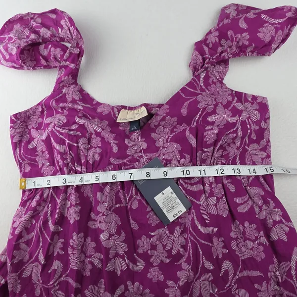 Universal Threads NWT Purple Floral Tiered Midi Dress Ruffle Strap Cotton Small - Image 8