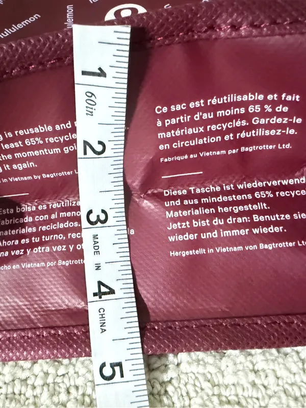 Lululemon Burgundy Reusable Shopper Tote Bag Holiday Limited Edition Small Logo - Image 6