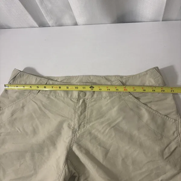 Columbia PFG Shorts Women XL‎ Tan Nylon Zip Pockets Activewear Hiking Perfomance - Image 6