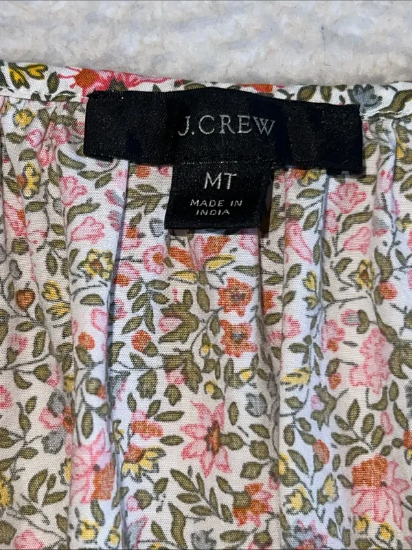 J.Crew Cinched Waist Puff Sleeve Floral Mini‎ Dress MT - Image 4