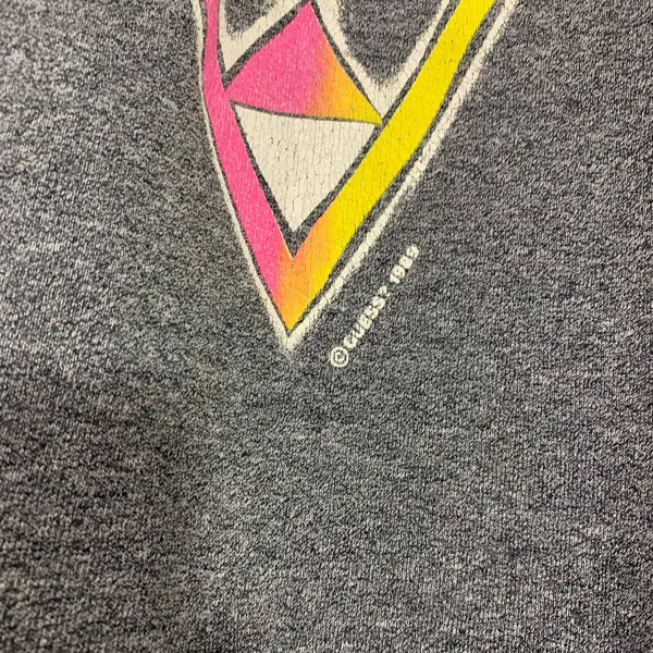 Vintage GUESS Crew Neck Sweatshirt Gray‎ Rainbow Logo 1989 - OS see measu… - Image 4