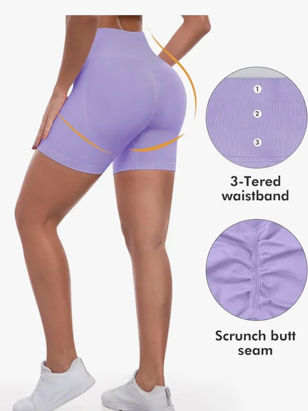 NWOT Light Purple Booty Lifting shorts fit like size XS - Image 3