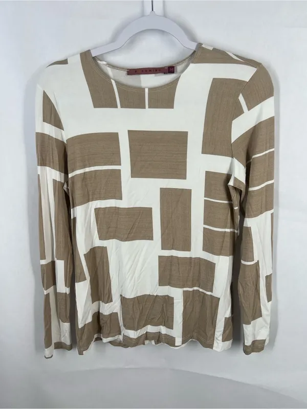 Pashmina Abstract Geometric Bamboo Long Sleeve Top Size M - Image 2