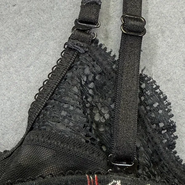 Intimately Free People Black‎ Floral Lace Longline Bralette XS Adjustable Straps - Image 3