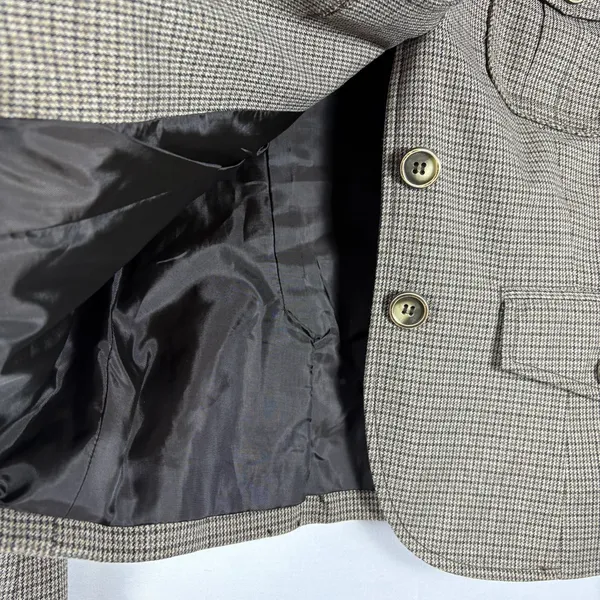 The Limited Women Brown‎ Houndstooth Four Pocket Button Front Blazer Jacket Size M - Image 6
