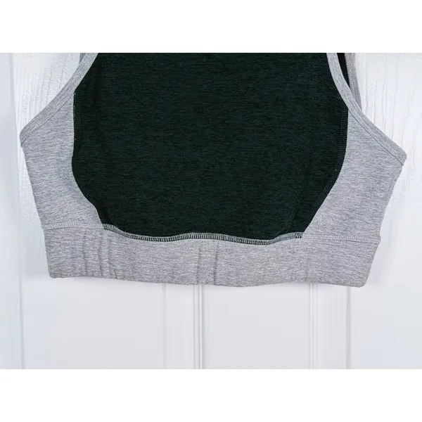 Beyond Yoga Spacedye On Block Sports Bra High Neck Small Black Gray Colorblock - Image 5