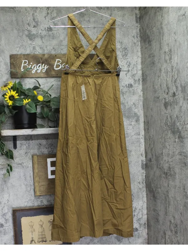 NWT A New Day Sleeveless Adjustable Strap Open Back Maxi Dress Olive Brown XS - Image 3