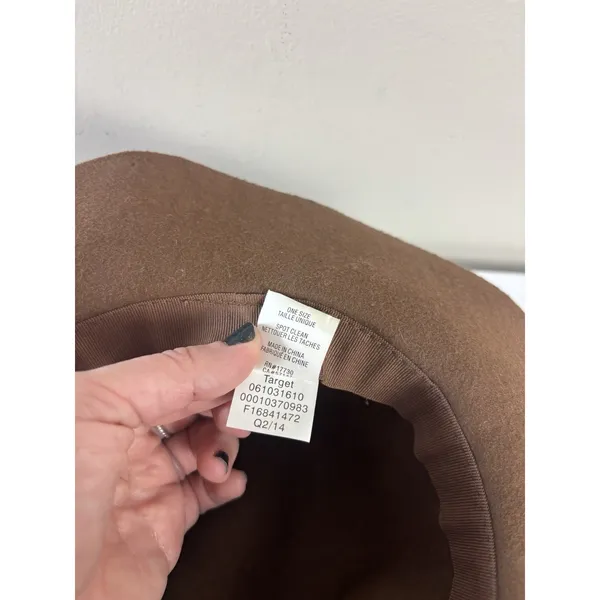100% Wool Felt Brown Brim Hat Fedora Women’s O/S Western Boho - Image 6