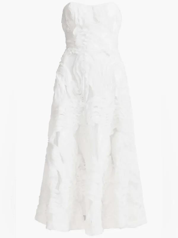 NEW Elliatt Asha 3-D Lace Strapless midi white dress sz XXL - Image 4