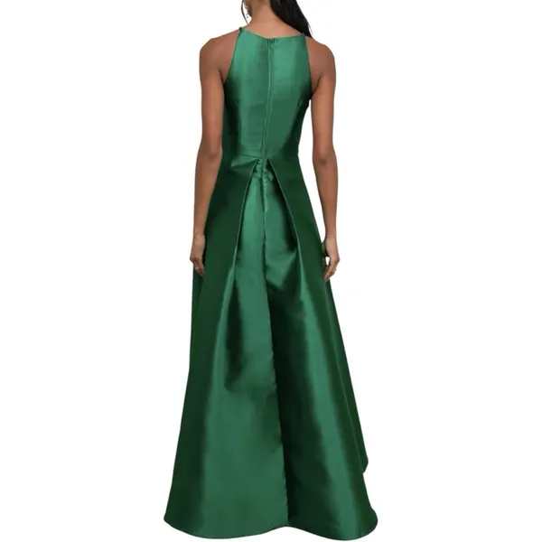 NWT Lulus Broadway Show Emerald Green High Low Satin Gown Size Small - Image 2