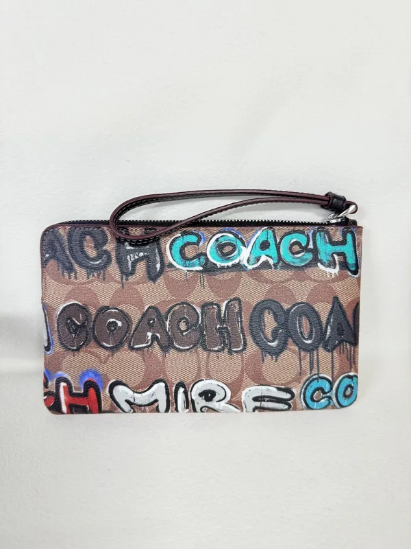 Coach X Mint + Serf Large Corner Zip Wristlet In Signature Canvas cm673 - Image 2