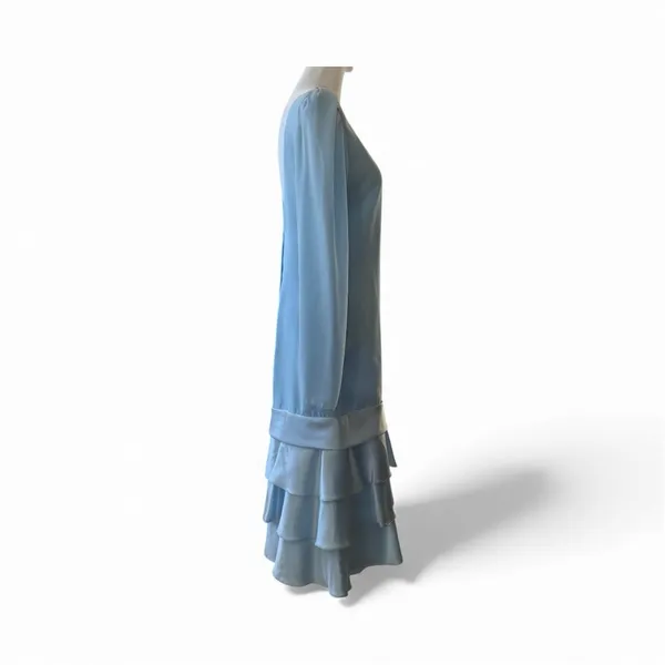 Vintagew Drop waist Long sleeve Blue Dress - Image 5
