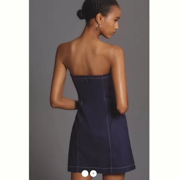 Anthropologie Maeve Strapless Linen Mini Dress - Image 4