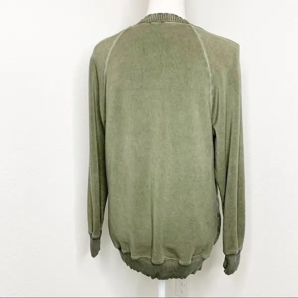 H by Bordeaux Soft Lightweight Bomber Jacket Zip Up Olive Green Size L - Image 6