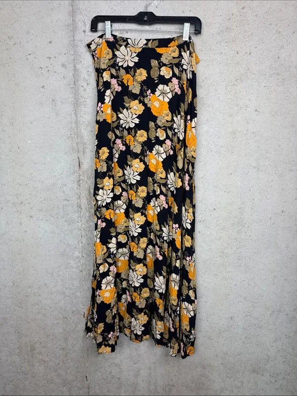 NATURAL LIFE Boho Cottage-core Floral Maxi Skirt Open Side Vents Lightweight L - Image 2