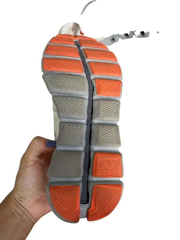 ON Cloud Women’s Gray Orange Sneakers Size 6.5 - Image 2