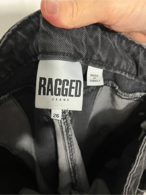 Ragged Size 26 Black Grey Distressed Patchwork Jeans Gray - Image 7