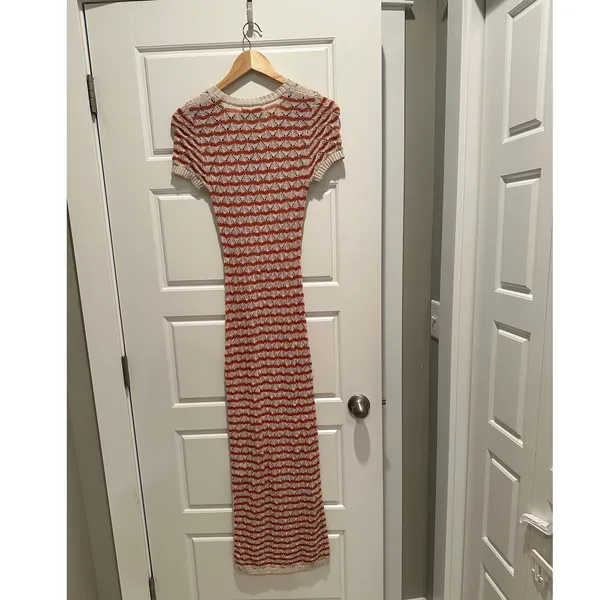 Steve Madden Theresa Sweater Dress XS Orange Striped Knit Maxi‎ NWT - Image 4