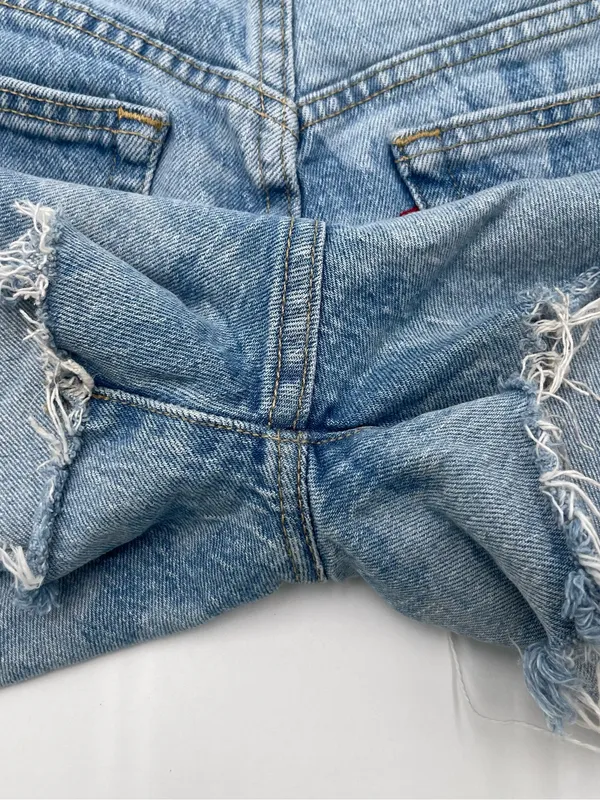 Levi’s Womens 501 Button Fly Camo Print Cutoff Denim Jean Shorts Sz 32 Festival - Image 9