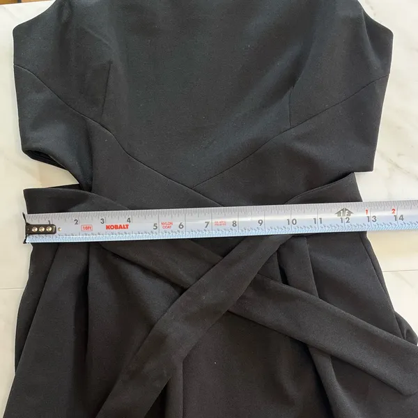 Anthropologie Hutch Cutout Wide Leg Black Jumpsuit with waist tie size medium - Image 8
