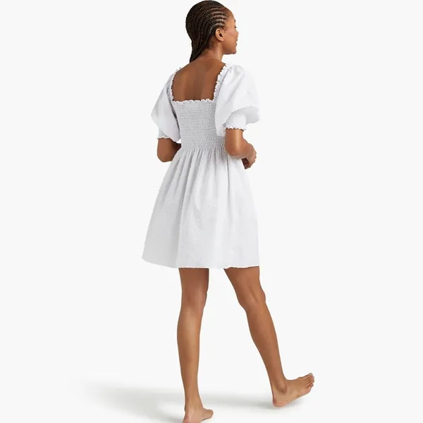 HILL HOUSE Athena Nap Dress, White Swiss Dot, Small - Image 4