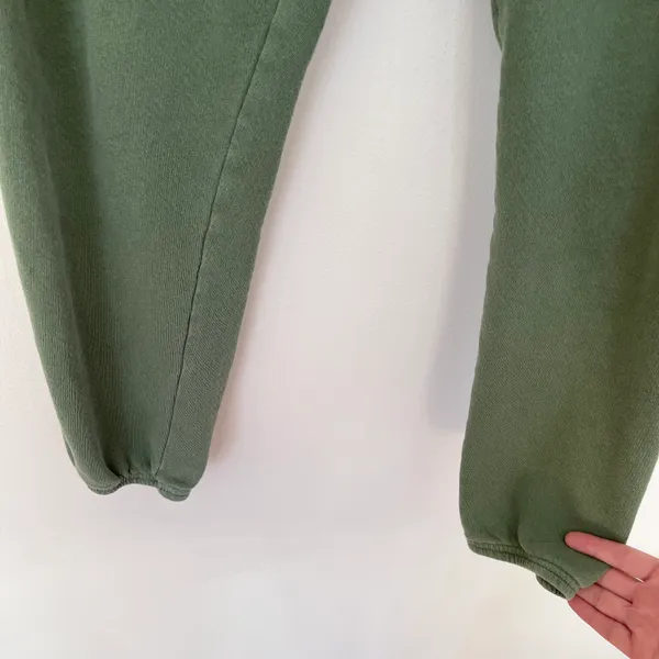 Vintage Terry Cotton Pull On Drawstring Sweatpant Joggers Green - Image 3