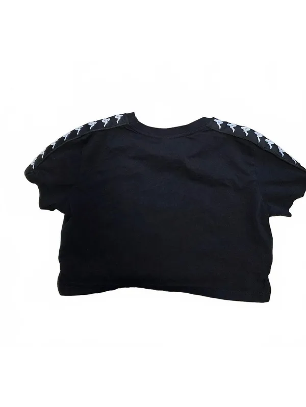 KAPPA Womens Cropped Top T shirt Size Small Black Knit Athletic Active jogger - Image 2
