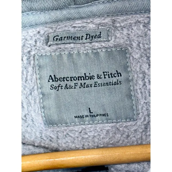 Abercrombie & Fitch Soft AF Max Essential Blue Full Zip Hoodie Sweatshirt Size L - Image 4