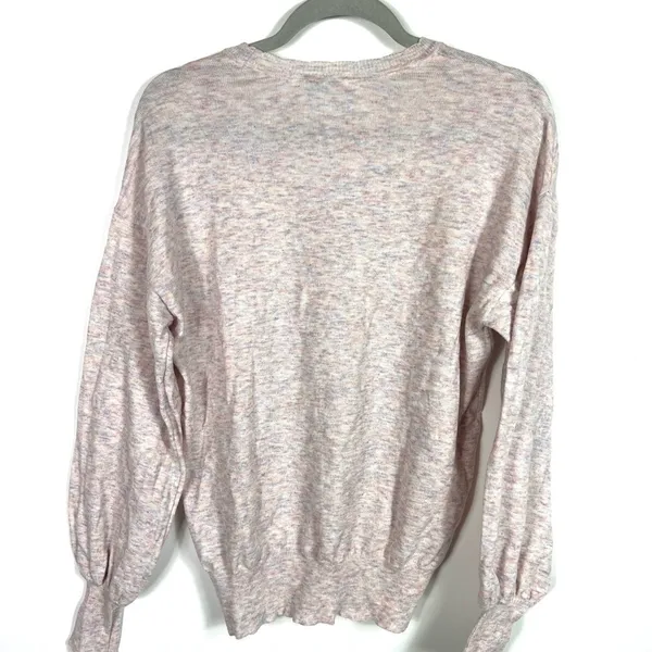 Ella moss multicolored sweater women's Size medium Puff Sleeves Round Neck‎ - Image 7