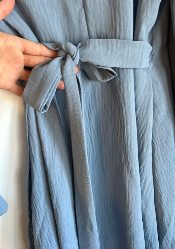 SheIn Blue Wrap Dress - Image 9