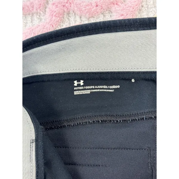 Under Armour Black Fitted Athletic Pants Style 1326884 Womens Size‎ 6 - Image 5