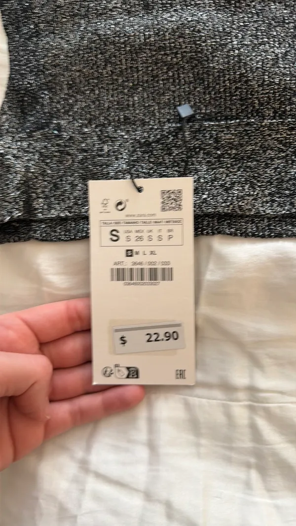 Zara black knit sparkly crop tank top small - Image 3