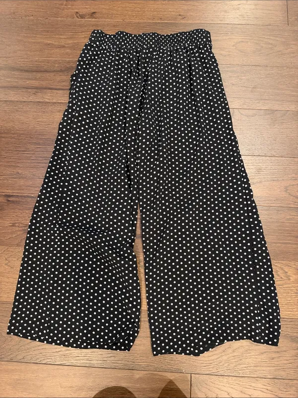 Max Studio Polka Dot Wide Leg Pants Black White Size Small - C61-113 - Image 6