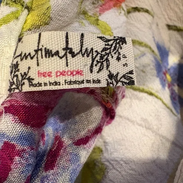 Free People On The Top Floral White Ruffled swing Tank Top sz S white - Image 5