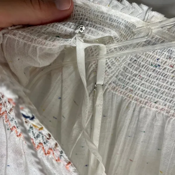 Madewell Rainbow Smocked Pom Trapeze Dress - Image 11