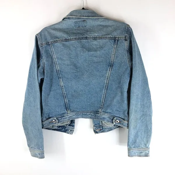 Trafaluc Jeans Womens Denim Jacket Vintage Retro Trucker Medium Wash M - Image 2