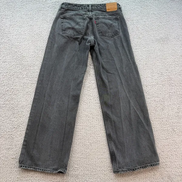 Levis Women W27 L30 Wide Leg Jeans Washed Black 100% Cotton A3566-0000 - Image 2