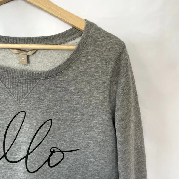 Banana Republic oversized gray crewneck sweater‎ hello fleece pullover women's M - Image 2