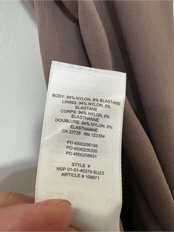 Aritzia Babaton Contour Deep Taupe Cross Back Thong Bodysuit Size Small - Image 7