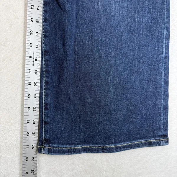 Liverpool Los Angeles Wide Leg Crop Belted Jeans Dark Wash Size 10/30 New - Image 7
