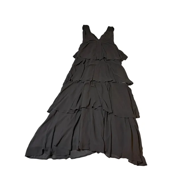 NWT Lulus SZ Large Amazing Evening Black Tiered Maxi Dress Formal Special Event - Image 7