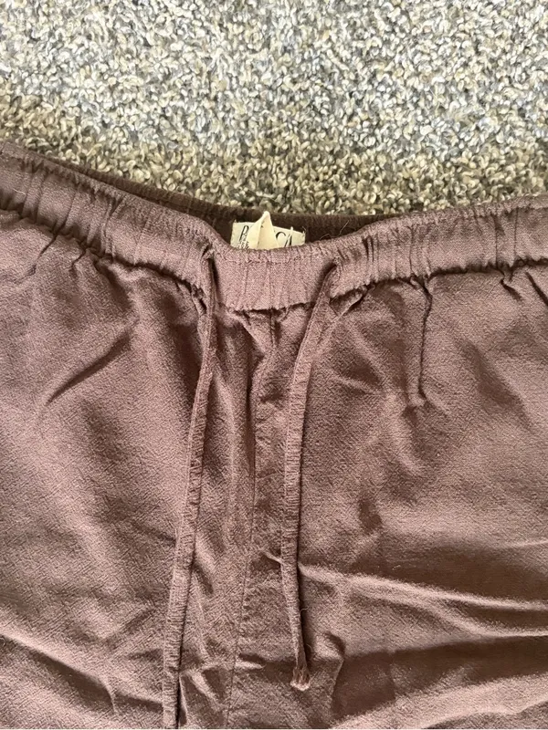 Brown Drawstring Lounge Pants Size L - Image 4