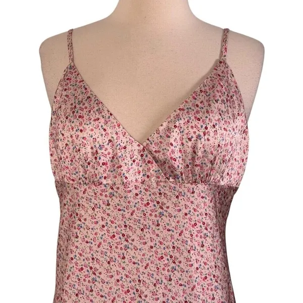 PRINCESS POLLY The Veronica Satin Floral Midi Dress Spaghetti Strap V Neck Sz 10 - Image 4