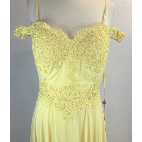Yellow strapless evening gown Dreess MayoQueen Size‎ 12 - Image 2